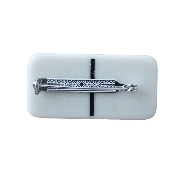 Handmade Domino Brooch With Rhinestones & Purple Gem Accents - Picture 2 of 4